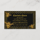 グラマラスなブラック金ゴールドクイーンビーイベント生産 名刺 (裏面)