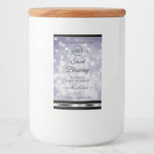 グラマラスなブルーグリッター製品ラベルダイヤモンドロゴ フードラベル (正面)