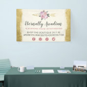 グラマラスなボヘミアンフローラアローズ金ゴールドボホシック 横断幕 (トレードショー)