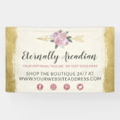 グラマラスなボヘミアンフローラアローズ金ゴールドボホシック 横断幕 (横)