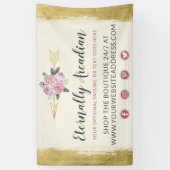 グラマラスなボヘミアンフローラアローズ金ゴールドボホシック 横断幕 (縦)