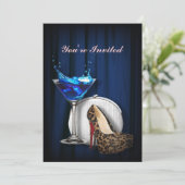 グラマラスなマーティニー カクテルパーティーの女の子 ハイヒール 招待状 (スタンド正面)