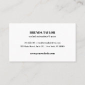 グラマラスなメイクアップアーティストアイラッシュプロフェッショナル 名刺 (裏面)