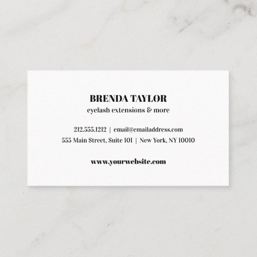 グラマラスなメイクアップアーティストアイラッシュプロフェッショナル 名刺 (裏面)