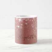 グラマラスなメタリックなブラシ仕上げバラ金ゴールドグリッター コーヒーマグカップ (中央)