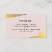 グラマラスなラックススタイリッシュギルフェイクド金ゴールド赤面ピンク 名刺 (裏面)