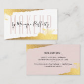 グラマラスなラックススタイリッシュギルフェイクド金ゴールド赤面ピンク 名刺 (正面/裏面)