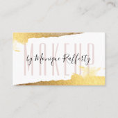 グラマラスなラックススタイリッシュギルフェイクド金ゴールド赤面ピンク 名刺 (正面)