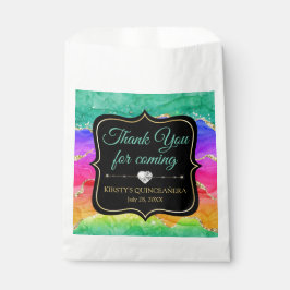 グラマラスなレインボーアルコールインクアゲートキンセアニラ フェイバーバッグ