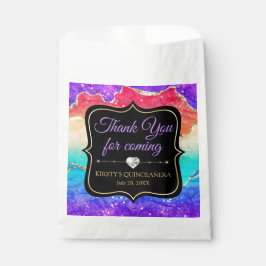 グラマラスなレインボーアルコールインクアゲートキンセアニラ フェイバーバッグ