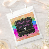 グラマラスなレインボーアルコールインクアゲートスウィート16 フェイバーバッグ (クリップ留めされた状態)