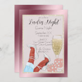 グラマラスなレディースゲームナイトレッグとヒール 招待状 (正面/裏面)