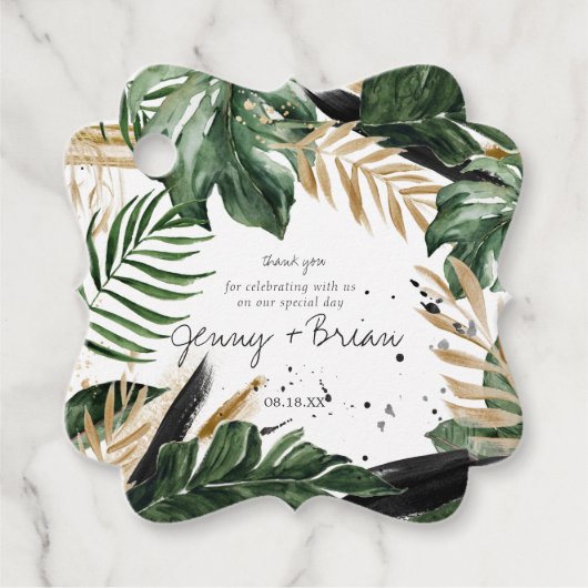 グラマラスな夏の緑結婚園ありがとう フェイバータグ (正面)