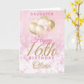 グラマラスな娘16番目の誕生日バルーンカード カード (黄色い花)