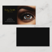 グラマラスな眉と眉 – ブラックカード上の金ゴールド 名刺 (正面/裏面)