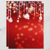 グラマラスな赤いストリングライト紙 (正面/裏面)