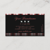 グラマラスな赤と黒のきらめくダイヤスタイリッシュン 名刺 (裏面)