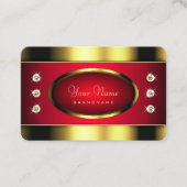 グラマラスな金ゴールドとラインストーンフェイクで赤 名刺 (正面)