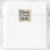 グラマラスな金ゴールドグリッタースパークルスターとロゴ スクエアシール (バッグ)