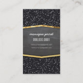 グラマラスな金ゴールドシャルボードパネルグリッタークールブラック 名刺 (裏面)