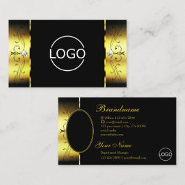 グラマラスな金ゴールドブラックスクワイグド宝石のロゴ&写真 名刺