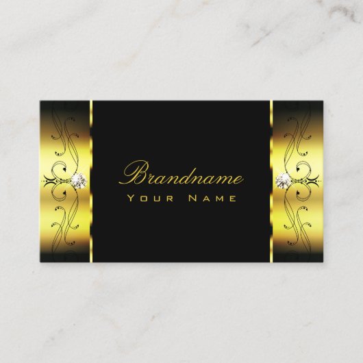グラマラスな金ゴールドブラックスクワイグド宝石装飾品 名刺 (正面)
