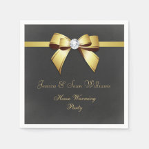 グラマラスな金ゴールドボウ&リボンハウスウォーミング