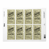 グラマラスな金ゴールドワインラベル ラベル (フルシート)