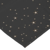 グラマラスな金ゴールド星黒背景 ショートテーブルランナー (コーナー)