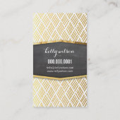 グラマラスな金ゴールド箔の素朴な手描き模様 名刺 (裏面)