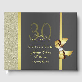 グラマラスな金ゴールド&ブラック・バースデーパーティー ゲストブック