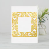 グラマラスな金箔バロック空白の枠 箔招待状 (立ち正面)
