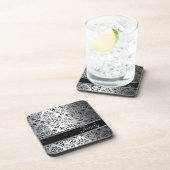 グラマラスな高級シルバーダマスクモノグラム コースター (右側)