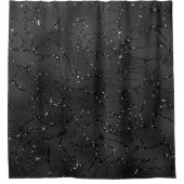 グラマラスな黒い単色のキラキラしたテクスチャ シャワーカーテン (正面)