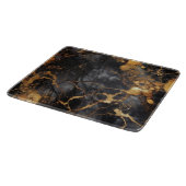 グラマラスな黒と金ゴールドの大理石効果 カッティングボード (角)