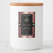 グラマラスな黒の光沢のあるワインレッドのロゴ製品ラベル フードラベル (正面)