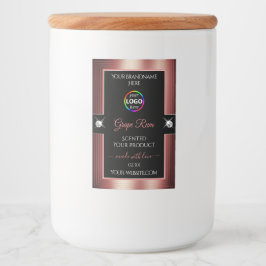 グラマラスな黒の光沢のあるワインレッドのロゴ製品ラベル フードラベル