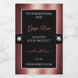 グラマラスな黒ワイン赤のブリリアント製品ラベル フードラベル