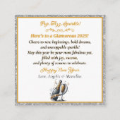 グラマラスな黒人女性がシャンパンをポッピング エンクロージャーカード (裏面)