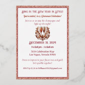 グラマラスな黒人女性ポッピングシャンパーニュNYEパーティー 箔招待状 (裏面)