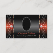 グラマラスな黒褐色の角切り宝石と写真 名刺 (正面)