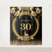 グラマラスな30th男の誕生日ウイスキー展示 タペストリー (正面)