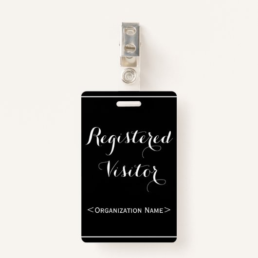 グラマラスな「登録ビジター」バッジ バッジ (正面クリップ)