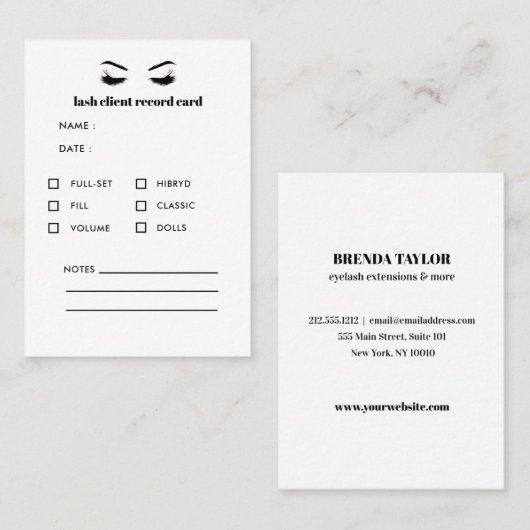 グラマラスまつげ拡張クライアントの相談 名刺 (正面/裏面)