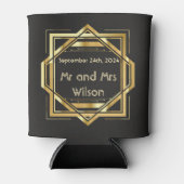 グラマラスアールデコ金ゴールドオンブラックヴィンテージ 缶クーラー (正面)