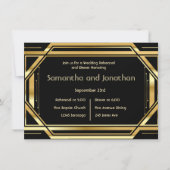 グラマラスアールデコ金ゴールドブラックヴィンテージリハーサル 招待状 (正面)