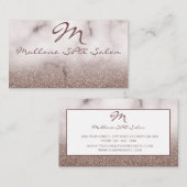 グラマラスエレガントパープルグリタリーモノグラムサロン 名刺 (正面/裏面)