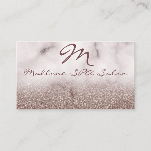 グラマラスエレガントパープルグリタリーモノグラムサロン 名刺 (正面)