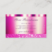 グラマラスガーリーピンクきらめくグリッターシメリー 名刺 (裏面)