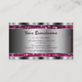 グラマラスガーリーピンクグリッタースターズシルバーオプティクス 名刺 (裏面)